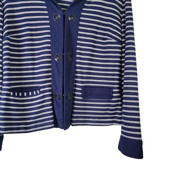 Chico's Women's Sailor Ponte Nautical Theme Cardigan Blazer Navy Blue Size L (2) - Picture 4 of 11